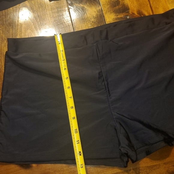 Black Two Piece Swimsuit Boy Shorts Ruffle Tankini 5X Plus - Picture 5 of 12